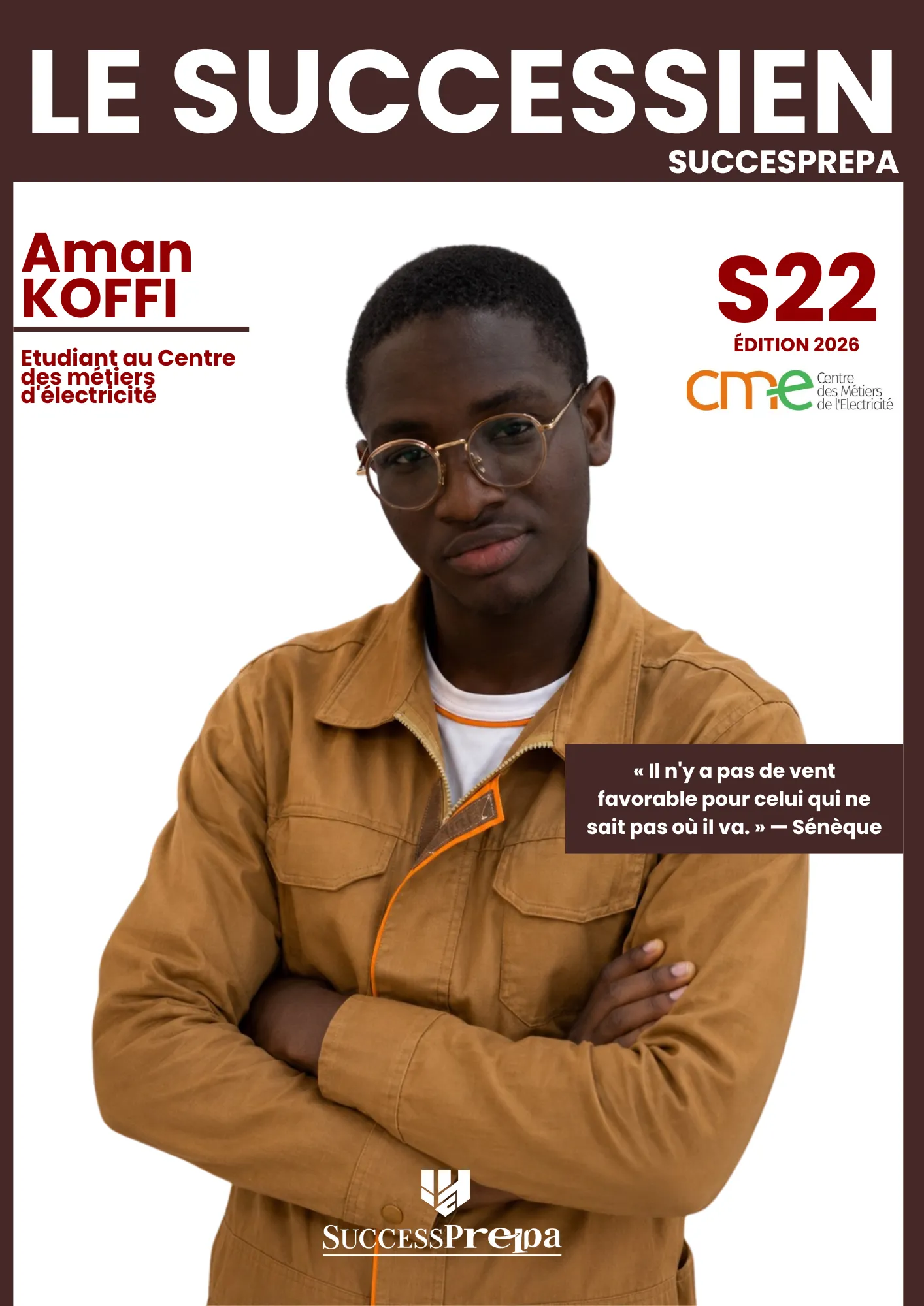 Koffi Amani Marc Donald, admis au CME Bingerville