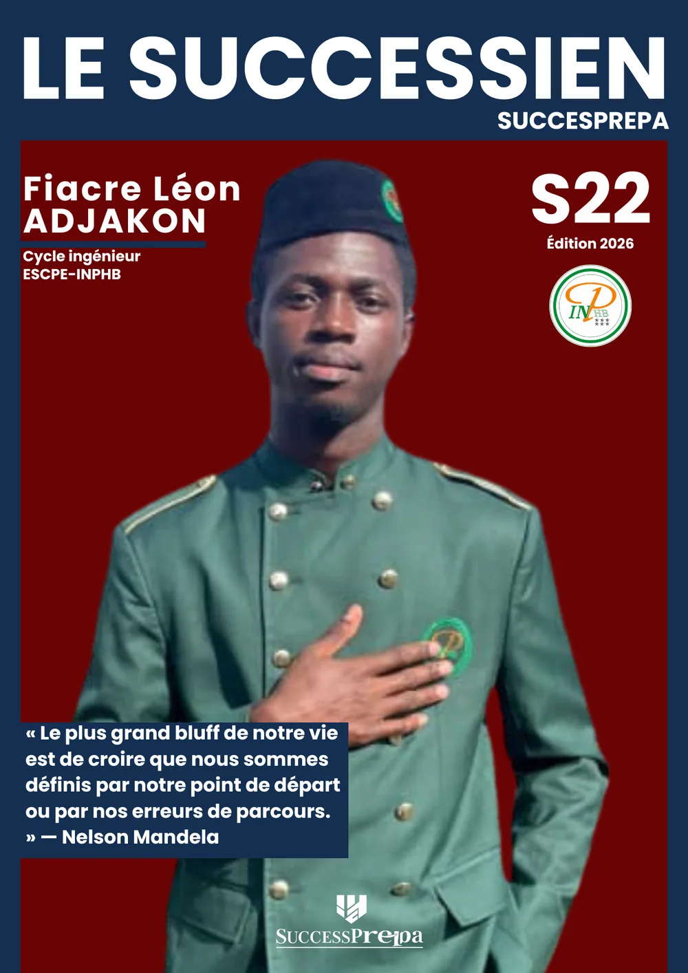 Fiacre Léon Adjakon, étudiant à l'ESCPE et l'INP-HB