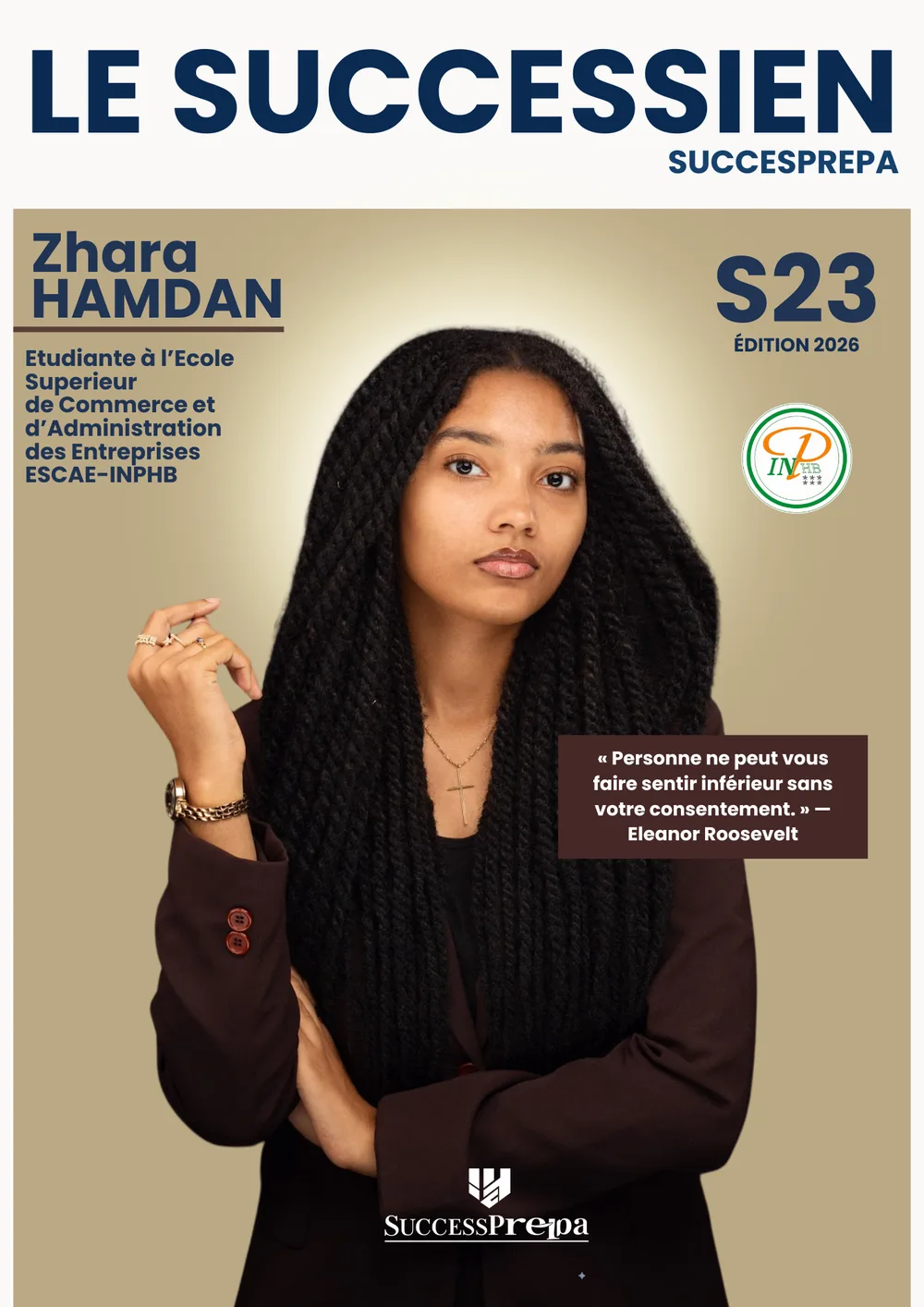 Zhara Hamdan, étudiante à l'ESCAE Business School (INP-HB)